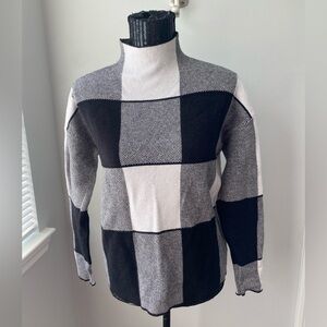 Tahari Plaid Turtleneck Sweater